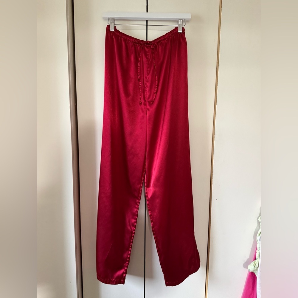 Vintage Valerie Stevens Intimates Satin Long PJ Set w Beautiful Detailing Size L - Picture 6 of 8